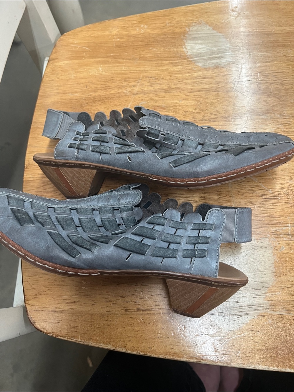 Rieker Charcoal Woven Slingback Sandals - Picture 6 of 16